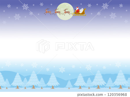 Christmas flying Santa and sleigh illustration_horizontal_white background Christmas flying Santa and sleigh illustration_horizontal_white background 120356968