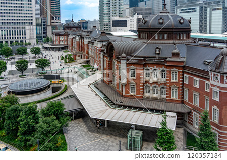 Tokyo Station and Tall Building 120357184