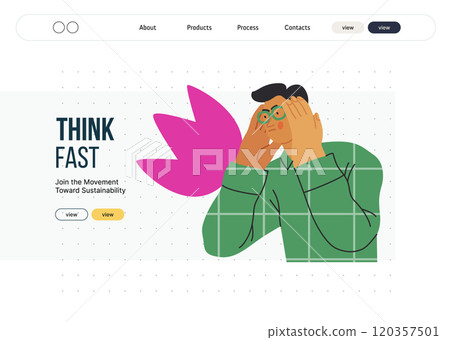 Thinking people, modern flat vector concept illustration- man standing thoughtfully, looking sideways, bubble near his head Metaphor for reflection, analysis, introspection, contemplation, deep Thinking people, modern flat vector concept illustration- man standing thoughtfully, looking sideways, bubble near his head Metaphor for reflection, analysis, introspection, contemplation, deep 120357501
