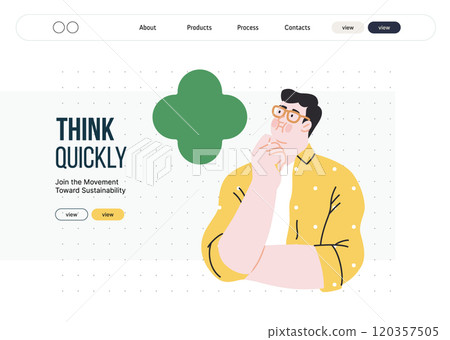 Thinking people, modern flat vector concept illustration- man standing thoughtfully, looking upwards, bubble near his head Metaphor for reflection, analysis, introspection, contemplation, deep thought Thinking people, modern flat vector concept illustration- man standing thoughtfully, looking upwards, bubble near his head Metaphor for reflection, analysis, introspection, contemplation, deep thought 120357505