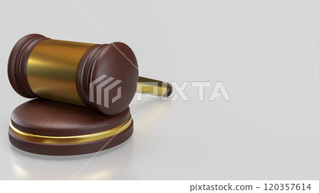 The wood hammer on white Background for law concept 3d rendering. The wood hammer on white Background for law concept 3d rendering. 120357614