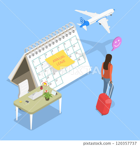 3D Isometric Flat Vector Illustration of Annual Leave, Relaxing From Hard Work 3D Isometric Flat Vector Illustration of Annual Leave, Relaxing From Hard Work 120357737