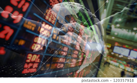 具有發光世界地圖的未來金融夥伴關係概念 120357918