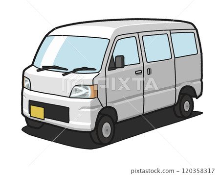 Illustration of a white mini van 120358317