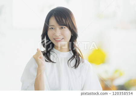 Young woman, business woman, at home, office casual 120358554