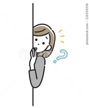 穿著西裝的女商人從某物後面偷看 穿著西裝的女商人從某物後面偷看 120359336