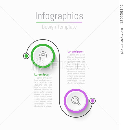 Infographic 2 options design elements for your business data. Vector Illustration. 120359342