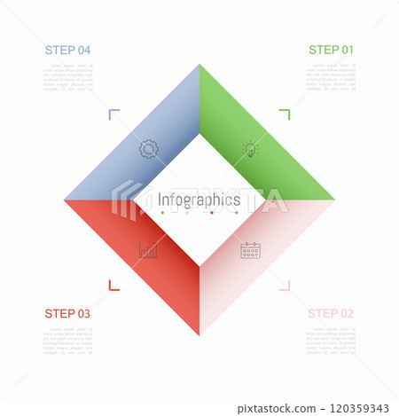 Infographic 4 options design elements for your business data. Vector Illustration. Infographic 4 options design elements for your business data. Vector Illustration. 120359343