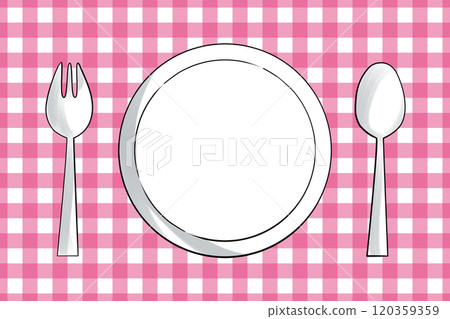 Hand-drawn table setting - Passionate purple placemat_02 Hand-drawn table setting - Passionate purple placemat_02 120359359
