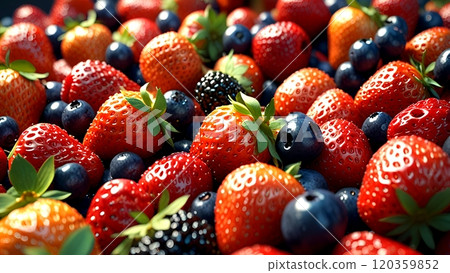 Strawberry fruit with close up horizontal view  120359852