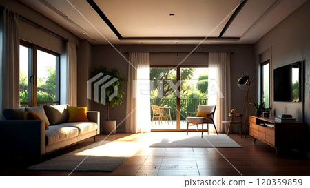 Minimalist luxury and elegant living room background  120359859