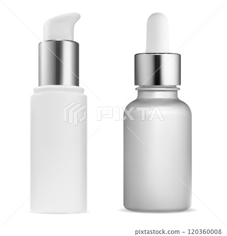 Small dropper bottle mockup. Serum face clear cosmetic 120360008