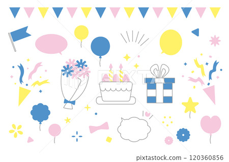 Celebration illustration material set Celebration illustration material set 120360856
