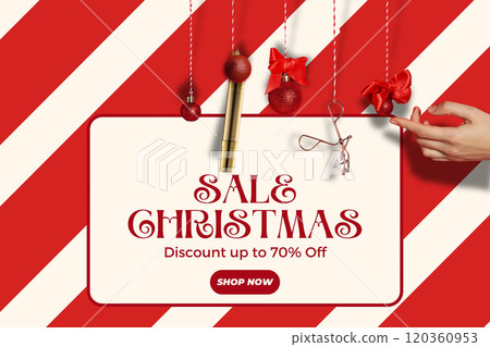 Christmas sale, Merry Christmas and Happy New Year shopping 120360953