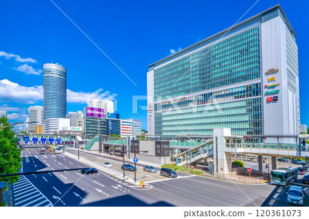 Yokohama cityscape in Japan, overlooking Shin-Yokohama Station and Yokohama Prince Hotel. ... A ray of hope for a new era... = 4th Yokohama cityscape in Japan, overlooking Shin-Yokohama Station and Yokohama Prince Hotel. ... A ray of hope for a new era... = 4th 120361073