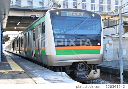 Railway JR East: Takasaki Line E233 Series Kuragano Station 120361242