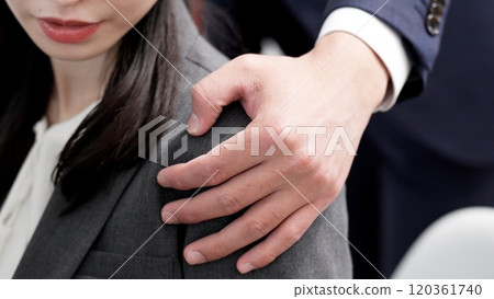 Businesswoman being sexually harassed Businesswoman being sexually harassed 120361740