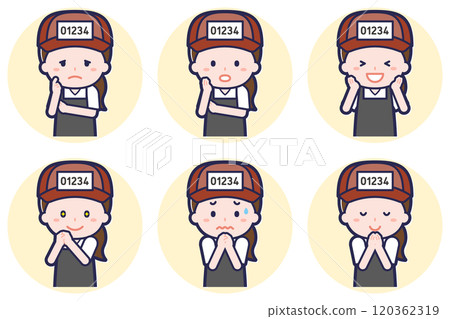 Fishmonger woman pose set_04 Fishmonger woman pose set_04 120362319