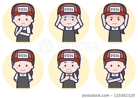 Fishmonger woman pose set_05 120362320