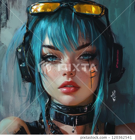 賽博朋克女孩 120362541