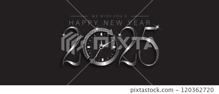 A vibrant illustration celebrating the New Year 2025 120362720