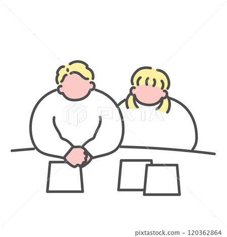 Research, consultation, planning, men and women, illustration 120362864