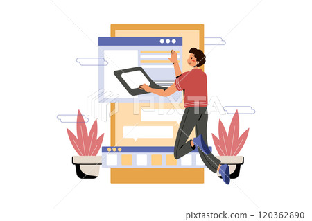 Man working on mobile application development 120362890