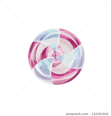Watercolor Chritmas Gumdrop, lollipop. Hand drawn isolated sweet candy illustration on white background 120362926