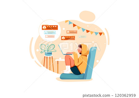 Customer giving feedback Illustration 120362959