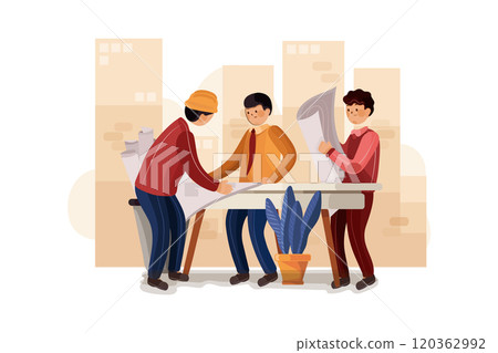 Site manager working on construction project 120362992