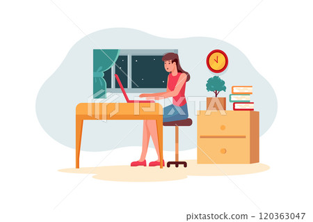 Female employee working on a project 120363047