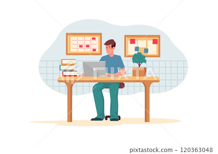 Businessman brainstorming about startup 120363048
