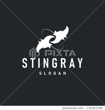 Stingray fish logo ocean animal design simple black manta silhouette illustration Stingray fish logo ocean animal design simple black manta silhouette illustration 120363199