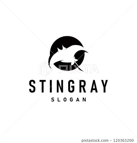 Stingray fish logo ocean animal design simple black manta silhouette illustration Stingray fish logo ocean animal design simple black manta silhouette illustration 120363200