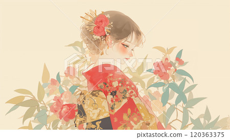 A woman in a kimono A woman in a kimono 120363375