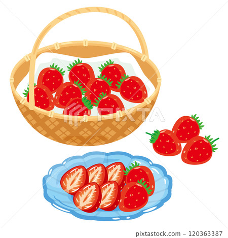 Strawberry set in a basket 120363387