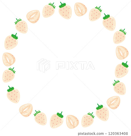 White strawberry round frame illustration 1 White strawberry round frame illustration 1 120363408