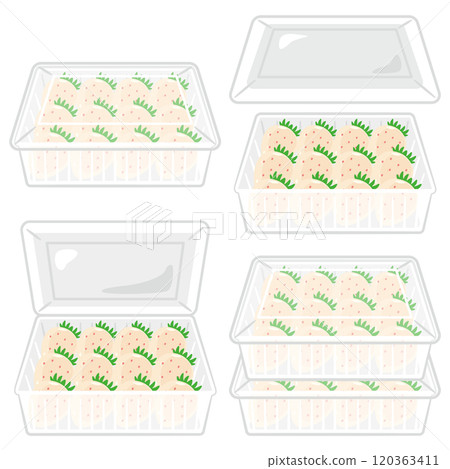 Packed white strawberries 120363411
