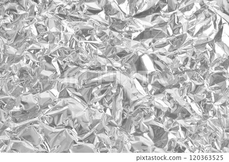 Silver foil leaf shiny texture, abstract grey wrapping paper for background and design art work. 120363525
