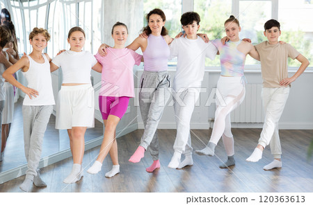 Group of children dancing folk dances 120363613