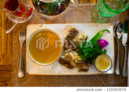 Khashlama - brisket of a young bull in its own juice with herbs 120363679