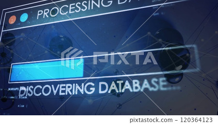 Image of digital data processing and text over networks of connections Image of digital data processing and text over networks of connections 120364123