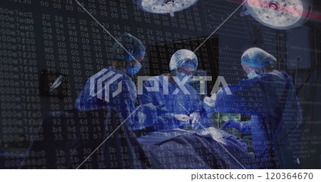Image of data processing over diverse surgeons during operation Image of data processing over diverse surgeons during operation 120364670