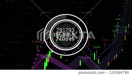 Image of data processing over black background 120364790