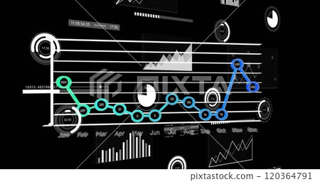 Image of data processing over black background Image of data processing over black background 120364791