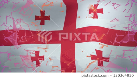 Georgian flag with abstract shapes and lines image 120364930