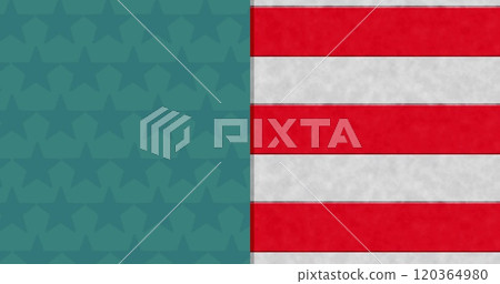 Image of red and white stripes of american flag and blue copy space 120364980