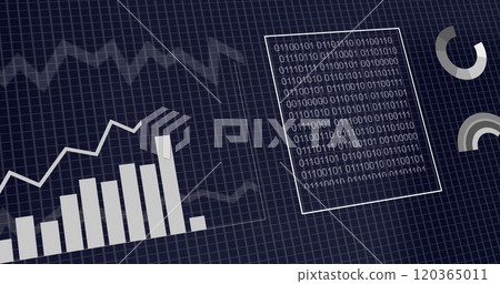 Image of financial data processing over dark background 120365011