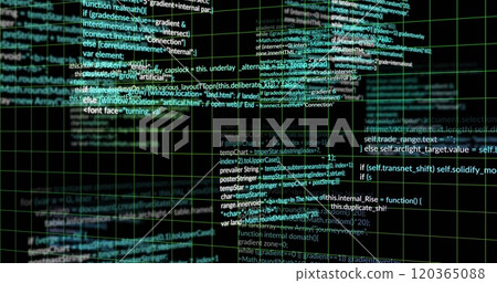 Image of digital data processing over black background Image of digital data processing over black background 120365088