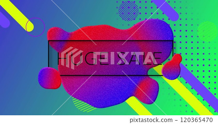Image of huge sale text over vibrant pattern background 120365470
